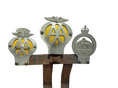 Lot 147 - Three car badges to include Royal East African Automobile Association, Tanganyika AA badge and AA badge
