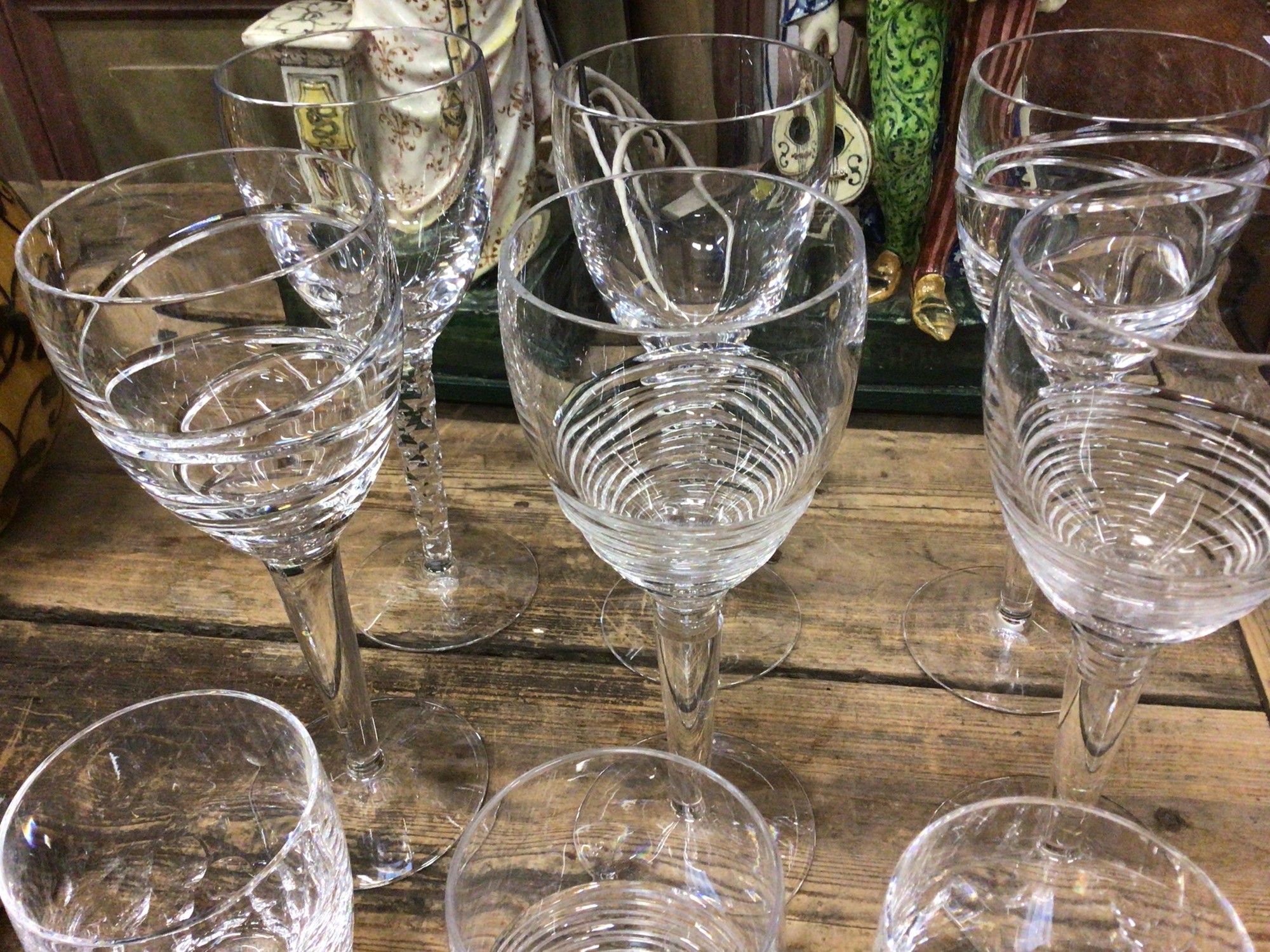 Sold at Auction: Six Stuart Crystal Small Water Glasses with Cut