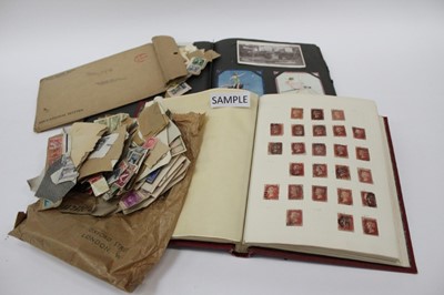 Lot 1448 - Stamps GB and world selection in albums including early GB plate no.s, postcards including Union Castle Line, real photo