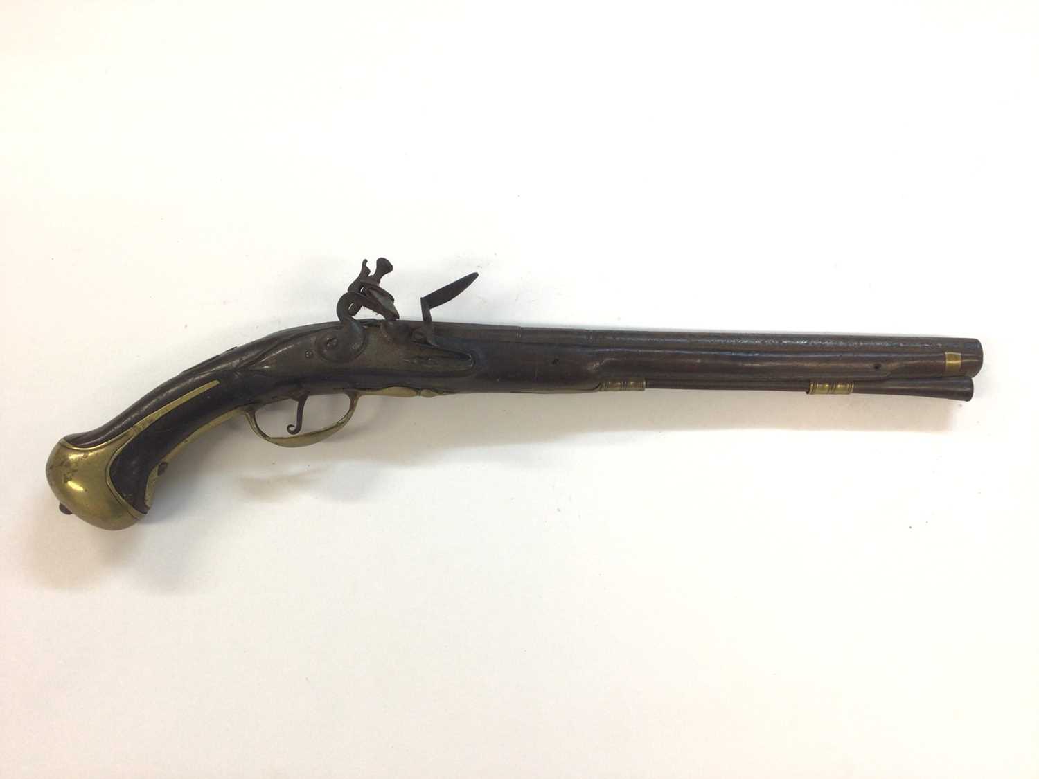 Lot 952 - 18th century Dutch Flintlock holster  pistol with long barrel