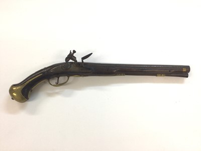 Lot 952 - 18th century Dutch Flintlock holster  pistol with long barrel