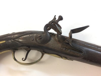 Lot 952 - 18th century Dutch Flintlock holster  pistol with long barrel