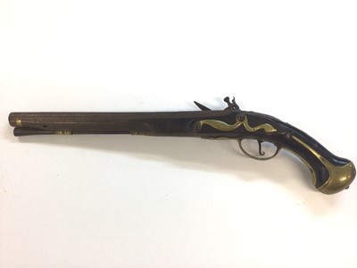 Lot 952 - 18th century Dutch Flintlock holster  pistol with long barrel