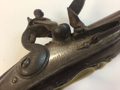 Lot 952 - 18th century Dutch Flintlock holster  pistol with long barrel