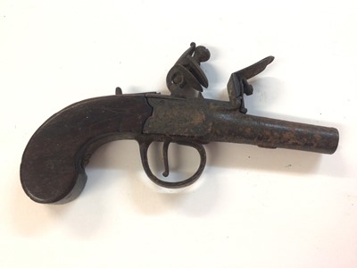 Lot 953 - Early 19th century flintlock boxlock pocket pistol 'Royal Exchange London'