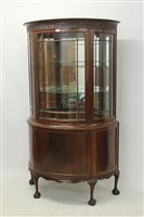 Lot 1176 - Good quality mahogany demi-lune display...