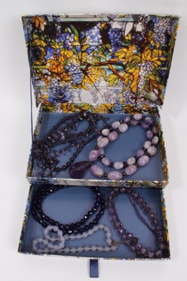 Lot 857 - Vintage amethyst necklace with graduated facet cut amethyst beads and other similar necklaces