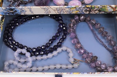 Lot 857 - Vintage amethyst necklace with graduated facet cut amethyst beads and other similar necklaces