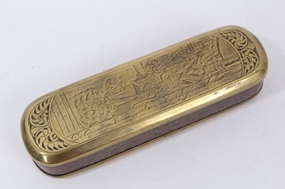 Lot 715 - 18th century Dutch brass tobacco box