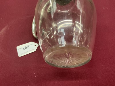 Lot 203 - Edwardian silver mounted glass claret jug