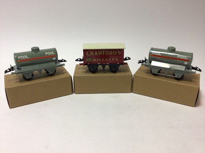 Lot 18 - Hornby Series O gauge selection of rolling stock tankers & wagons, all in buff coloured boxes (9)