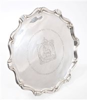 Lot 349 - 1930s Omar Ramsden commission Silverer salver...