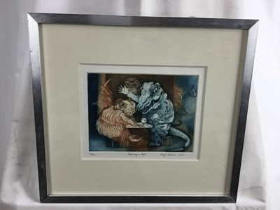 Lot 254 - Group of prints and works on paper, by Pat Scharerien, Cheryl Pelavin, Sharon Hendy and other artists, four framed, one unframed (5)
