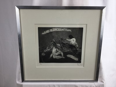 Lot 254 - Group of prints and works on paper, by Pat Scharerien, Cheryl Pelavin, Sharon Hendy and other artists, four framed, one unframed (5)