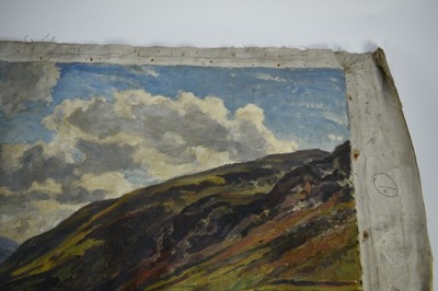 Lot 4 - Manner of Herbert Hughes Stanton (1870-1937) oil on canvas (unstretched), extensive landscape, 66cm x 76cm