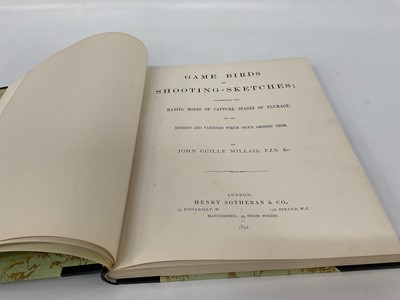 Lot 915 - John Guille Millais - Game Birds and Shooting-Sketches; Illustrating the Habits, Modes of Capture, Stages of Plumage, and the Hybrids and Varieties which occur amongst them, 1st edition, London: He...