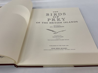 Lot 909 - John Cyril Harrison - The Birds of Prey of the British Island, pub. Fine Bird Books, 1980, half red Morocco, signed limited edition, 177 of 275, half calf binding, folio 52 x 41cm, in slip case