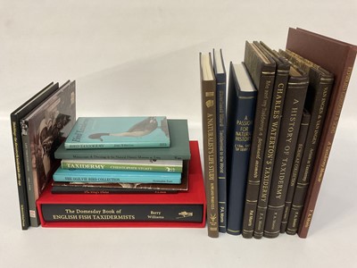 Lot 965 - Barry Williams - The Domeday Book of English Fish Taxidermists, pub. 2020, in slip case, together with P. A, Morris - A History of Taxidermy, subscribers edition signed and numbered 15/40, also Adr...