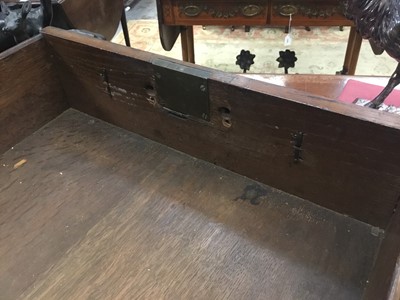 Lot 1404 - Early 18th century walnut veneered secretaire chest on chest, the top with frieze drawer, fitted interior with pigeon holes and drawers enclosed by two doors, the base with two short and two long d...