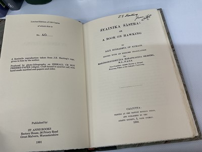Lot 952 - Falconry - collection of books including Michael Woodford, Manual of Falconry 1961, together with Syainika Sastra, or a book on Hawking 1991 facsimile reproduction by St Anne's Books of the 1910 pu...