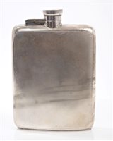 Lot 360 - 1930s Silverer spirit flask of rectangular...