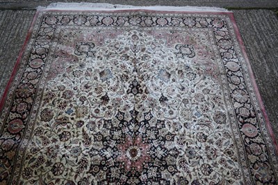 Lot 1511 - Modern Kashan part silk carpet