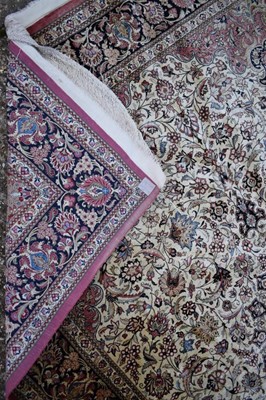 Lot 1511 - Modern Kashan part silk carpet