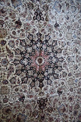 Lot 1511 - Modern Kashan part silk carpet