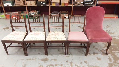 Lot 1012 - Set of four Regency mahogany dining chairs and a Queen Anne-style chair on cabriole legs