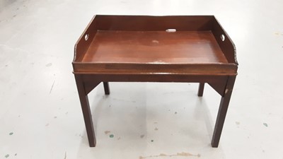 Lot 1002 - 19th century mahogany butlers tray on later stand