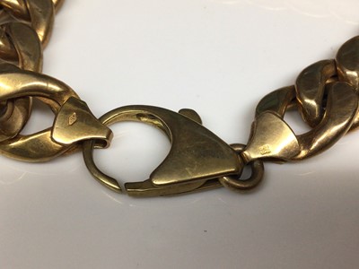Lot 8 - 9ct yellow gold thick curb link bracelet