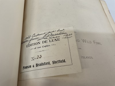 Lot 914 - Charles Dixon - Game Birds and Wild Fowl of the British Isles, 1900, edition De-Luxe, numbered 36 of 100, modern half calf binding 38 x 29cm