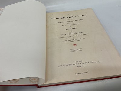 Lot 940 - John Gould - Birds of New Guinea, vols. 1, 2 and 5, facsimile edition by Hill House, all numbered (327, 198, 86), folio, in cloth binding, 56 x 39cm