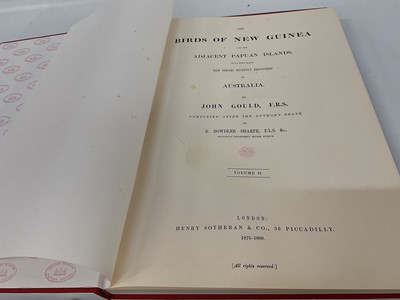 Lot 940 - John Gould - Birds of New Guinea, vols. 1, 2 and 5, facsimile edition by Hill House, all numbered (327, 198, 86), folio, in cloth binding, 56 x 39cm