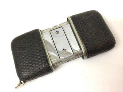 Lot 657 - Movado Ermeto travel watch or purse watch, sliding leather case, c.1920s-1930s