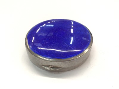 Lot 809 - Early 20th century silver and blue enamel box with mirrored interior