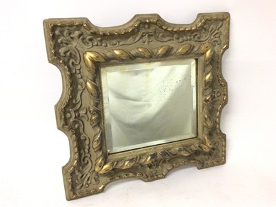 Lot 1434 - French carved and painted wood cushion wall mirror