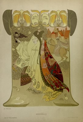 Lot 157 - Georges De Feure, 1868-1943. Art Nouveau lithograph, “Aquarelle”. Lemereier, Paris