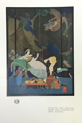 Lot 229 - John Austen, 1886-1948. Art Nouveau studio lithograph, “Peacock And Dragon”. Studio mark “The Studio” lower left