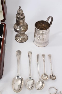 Lot 218 - Selection of miscellaneous Georgian and later silver and white metal
