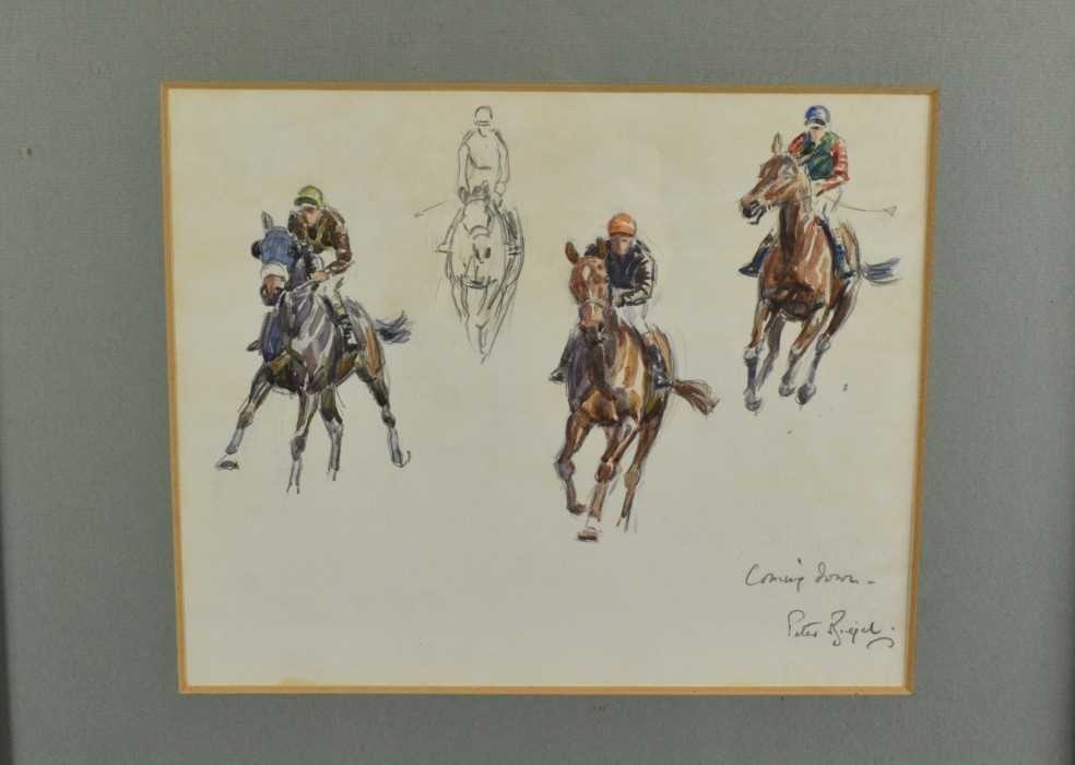 Lot 1039 - Peter Biegel (1913-1987) pencil and watercolour - 'Coming Down' signed and inscribed, 23cm x 28cm, in glazed frame