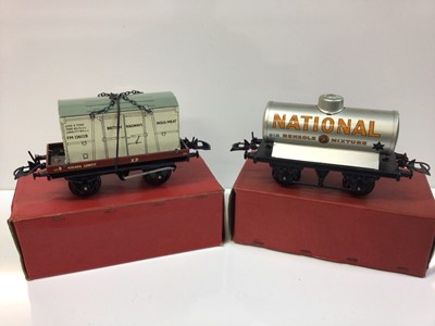 Lot 23 - Hornby O gauge selection of boxed Wagons including No.) Fish Van, No.1 Petrol Tank Wagon, No.1 Cattle Truck and others (10)