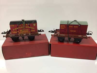 Lot 24 - Hornby O gauge selection of boxed Wagons including No.50 Side Tipping Wagon, No.0 Refrigerator Van, Fish Van and others (12)