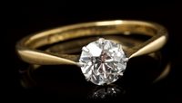 Lot 403 - Diamond single stone ring, the old cut diamond...