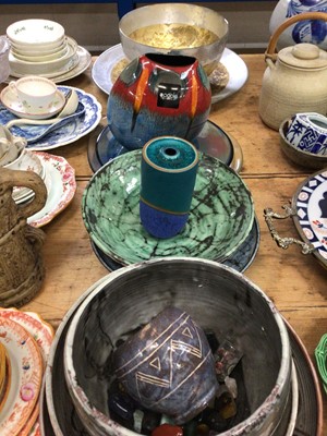 Lot 22 - A Poole vase, with studio ceramics and glassware