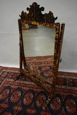 Lot 1436 - Georgian style tortoiseshell and bone mounted dressing table mirror