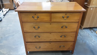 Lot 1021 - Edwardian satin walnut chest of two short and three long graduated drawers, 107cm wide, 48cm deep, 102cm high