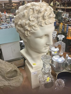 Lot 411 - Group of reproduction classical busts and figures