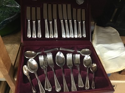 Lot 648 - Group of silver plated cutlery sets in cases.