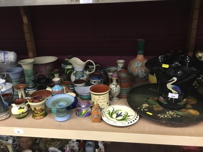 Lot 626 - A large quantity of Devon, Watcombe, Tintagel and other similar pottery (three shelves)